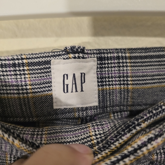 GAP Glen Plaid Ankle Pants Glen Check Cropped Bottoms Casual Retro Pinup Size 0 - Picture 9 of 17